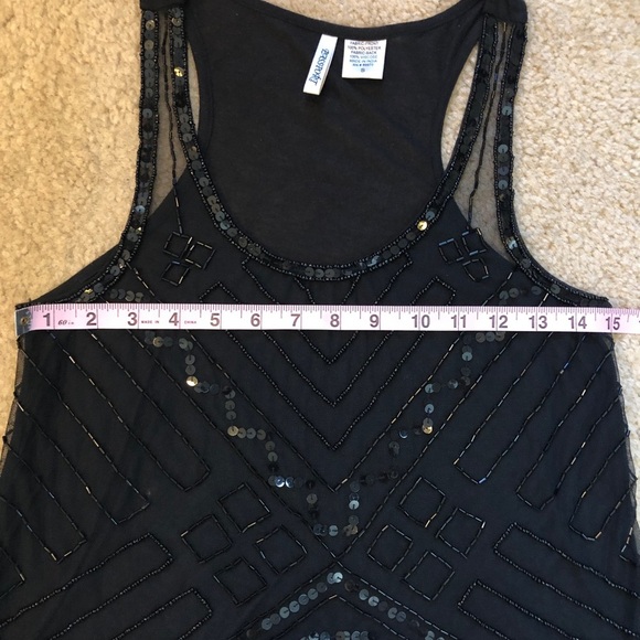 Passport Sequins Sheer Front top - size S - Picture 4 of 7